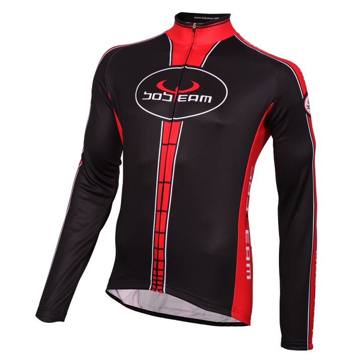 Cycling jersey, BOBTEAM Long Sleeve Jersey Infinity, for men, size 2XL, Cycle clothing