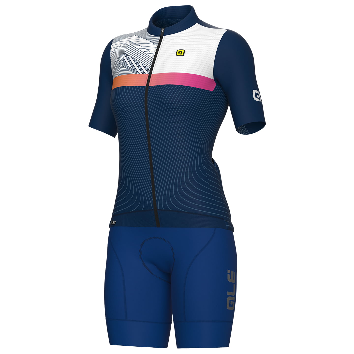 ALE Zig Zag Women’s Set (cycling jersey + cycling shorts) Women’s Set (2 pieces), Cycling clothing