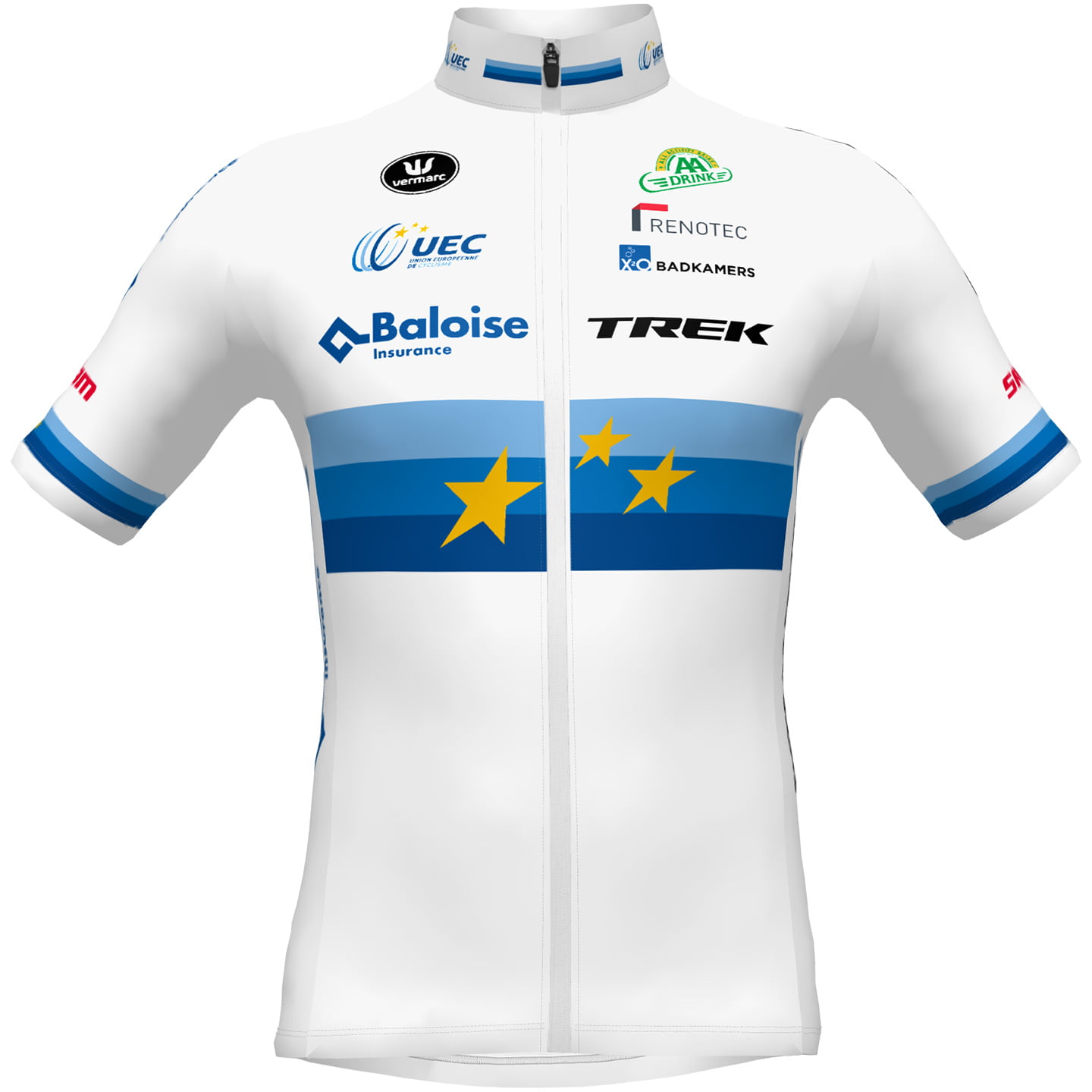 TREK BALOISE LION Short Sleeve European Champion 2022 Jersey, for men, size 2XL, Cycle shirt, Bike gear