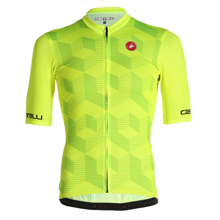 CASTELLI Maillot manches courtes Competizione 2 Cubi jaune néon