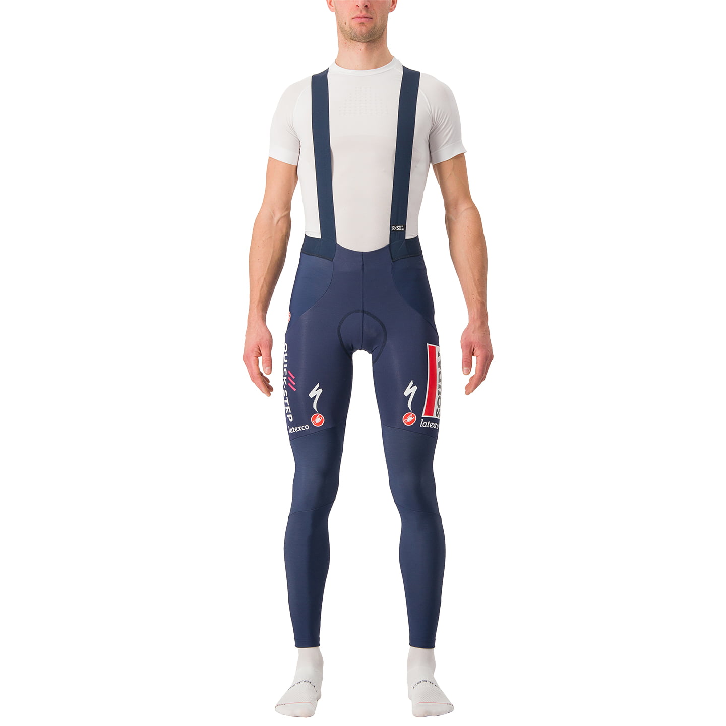 SOUDAL QUICK-STEP 2023 Bib Tights, for men, size XL, Cycle trousers, Cycle clothing