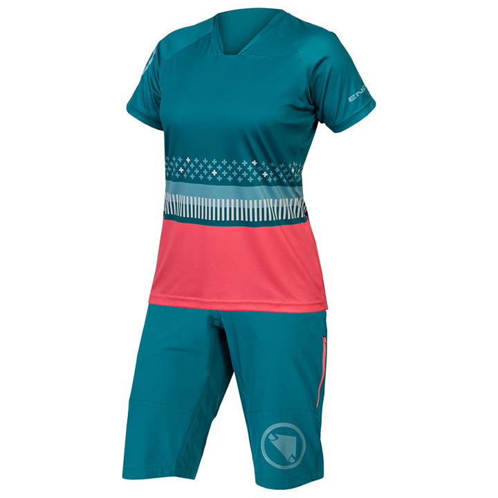 ENDURA Singletrack Print LTD Dames set (fietsshirt + fietsbroek) dames set (2 ar