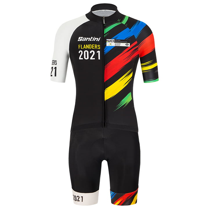 Flanders 2021 UCI Champion Set (fietsshirt + fietsbroek), voor heren, Fietskledi