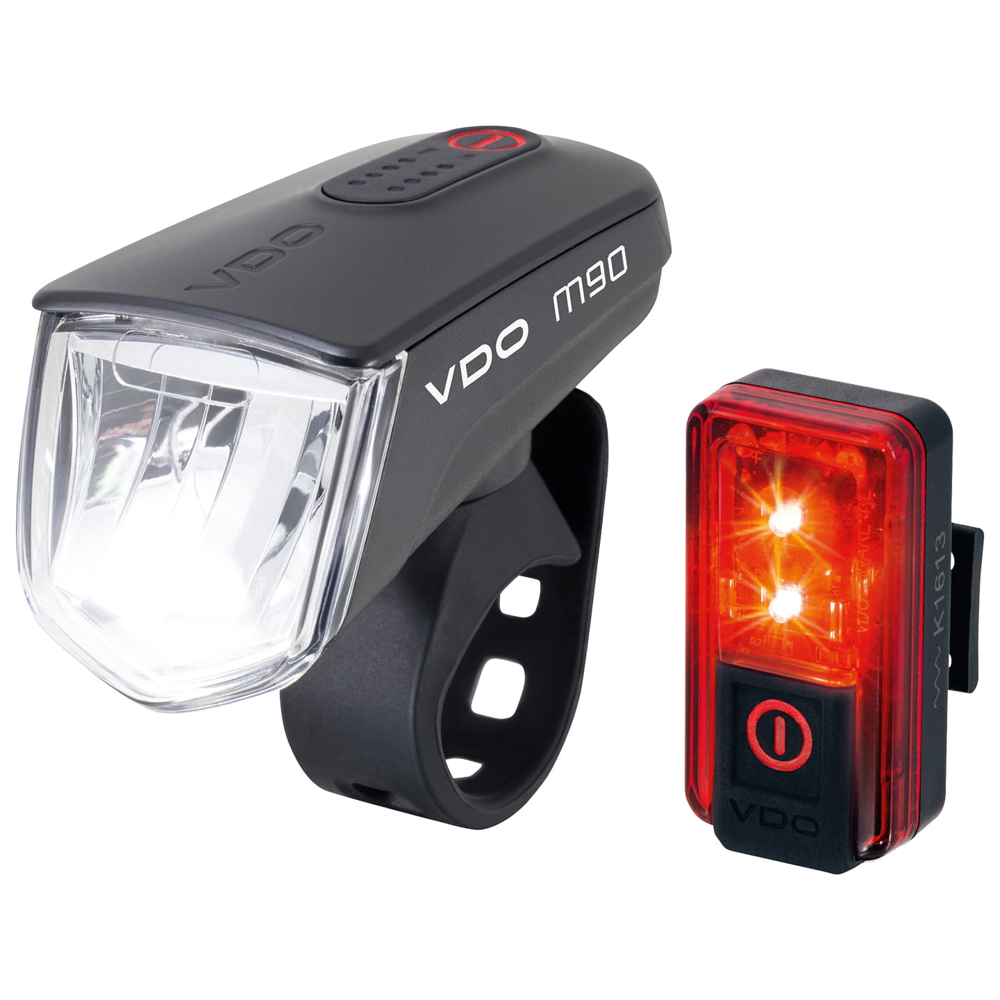VDO ECO Light M90 + Red Plus Set of Lights, Bicycle light, Bike accessories