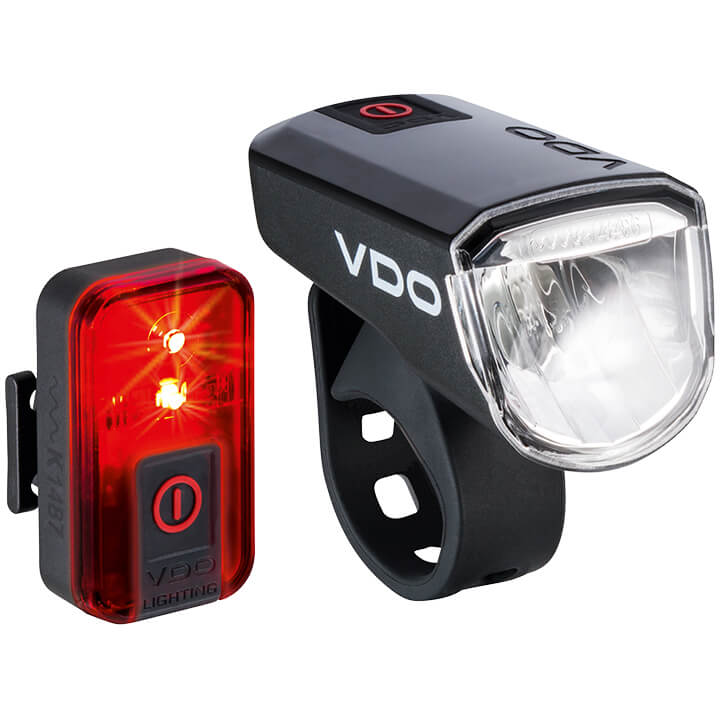 VDO ECO Light M30 + Red Set of Lights, Bicycle light, Bike accessories