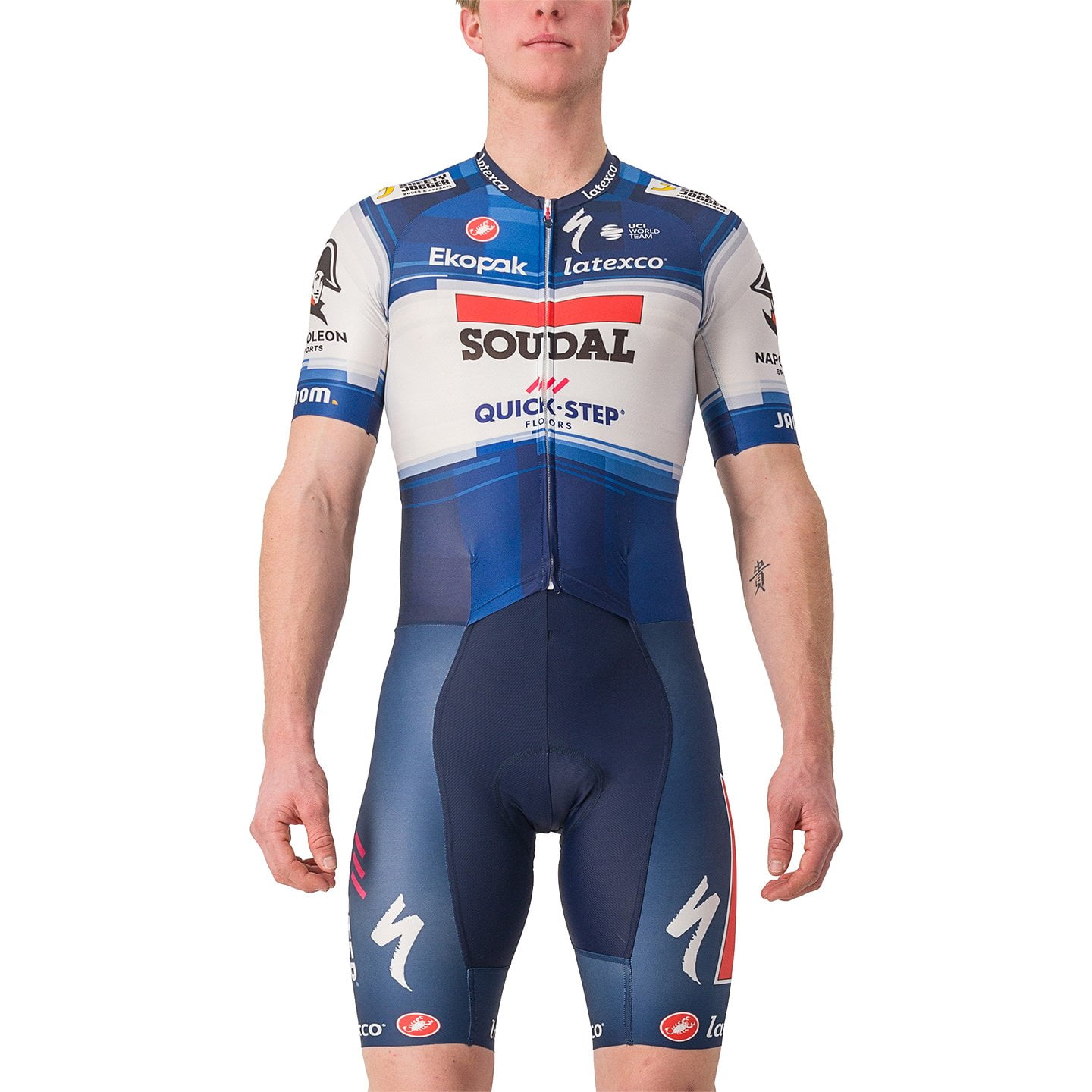 SOUDAL QUICK-STEP 2023 Sanremo RC Race Bodysuit, for men, size M, Cycling body, Cycle clothing