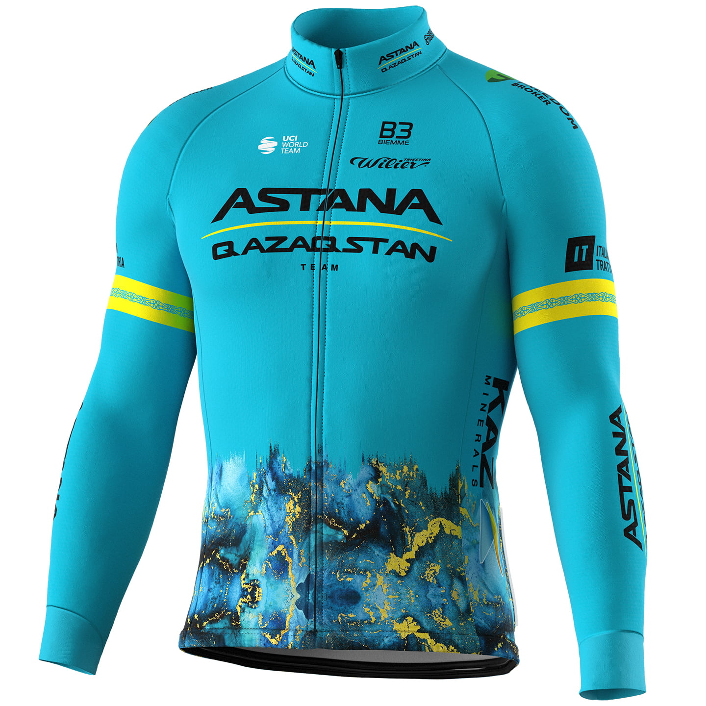 偉大な ASTANA QAZAQSTAN blue light 2024 Jersey Sleeve Long TEAM ウェア