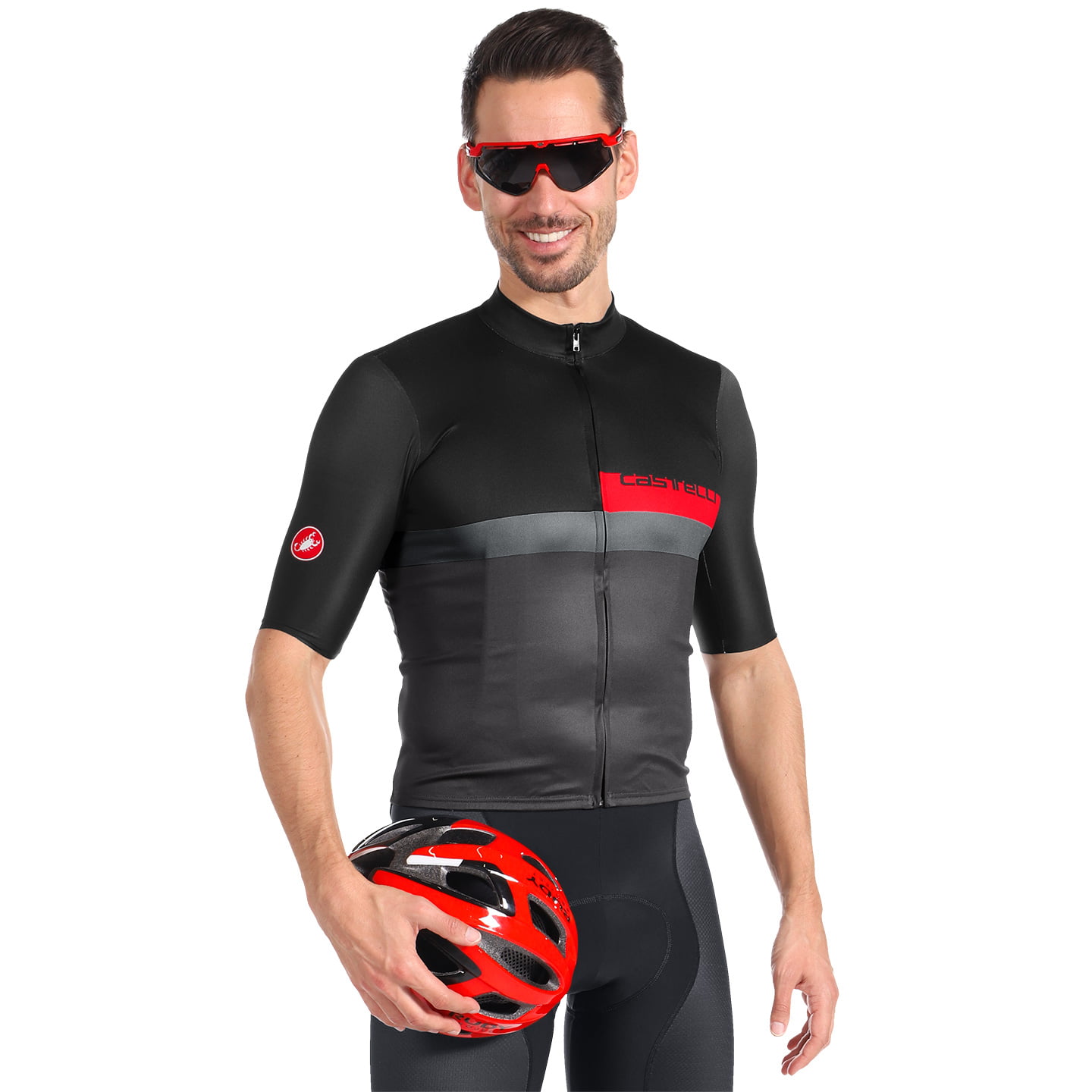 CASTELLI A Blocco Short Sleeve Jersey Short Sleeve Jersey, for men, size L, Cycling jersey, Cycling clothing