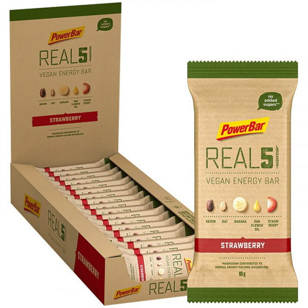 Real5 Vegan Energy Bar Strawberry Raisin 18 units/box Real5 Vegan Energy Bar Strawberry Raisin 18 units/box
