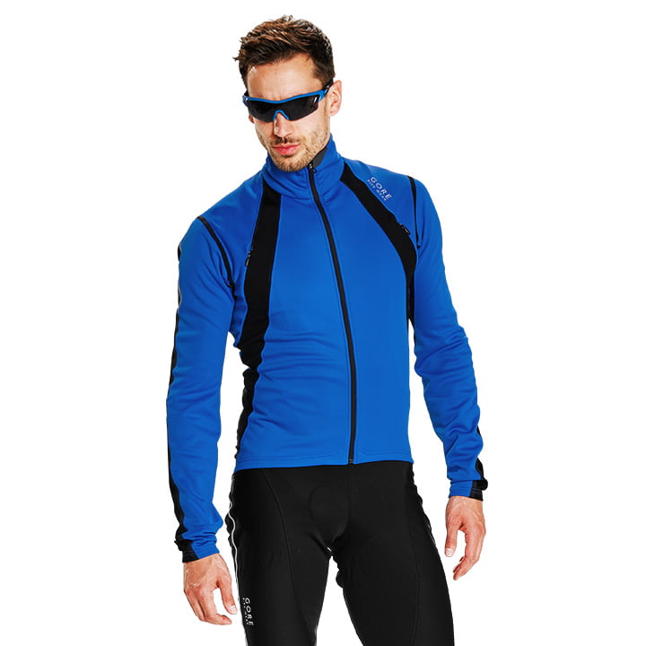 GORE WEAR Oxygen GWS Winter Jacket, blue-black Thermal Jacket, for men, size M, Cycle jacket, Cycling clothing