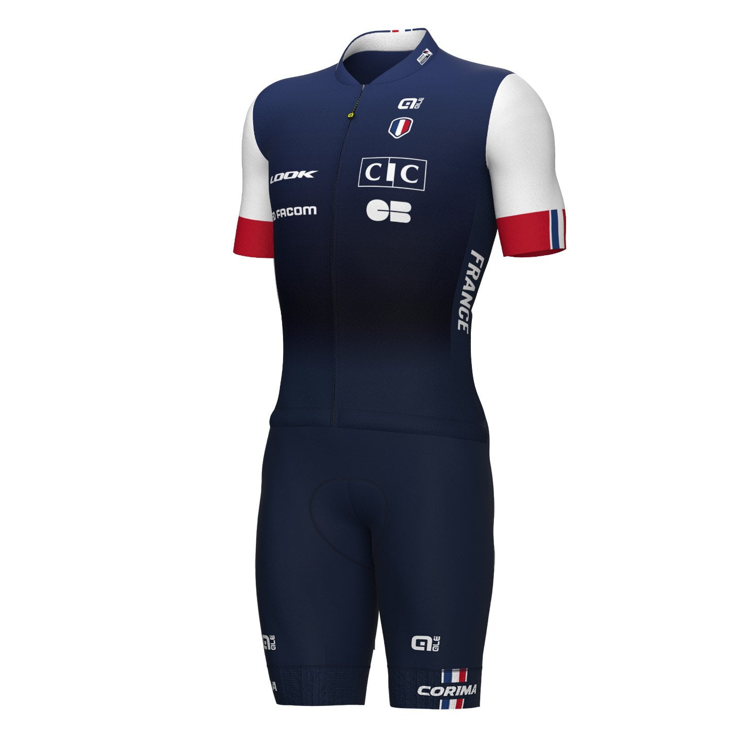FRANSE NATIONAAL TEAM 2024 Set (fietsshirt + fietsbroek) set (2 artikelen), voor
