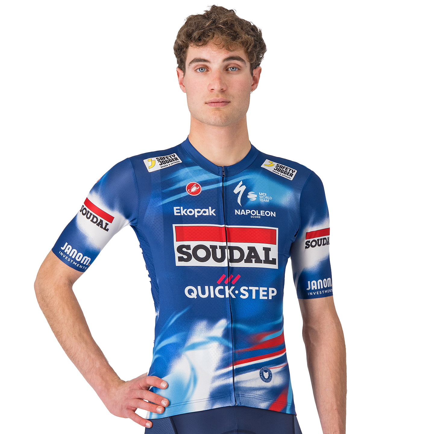 SOUDAL-QUICK-STEP 2025 fietsshirt met korte mouwen, voor heren, Maat 2XL, Fiets