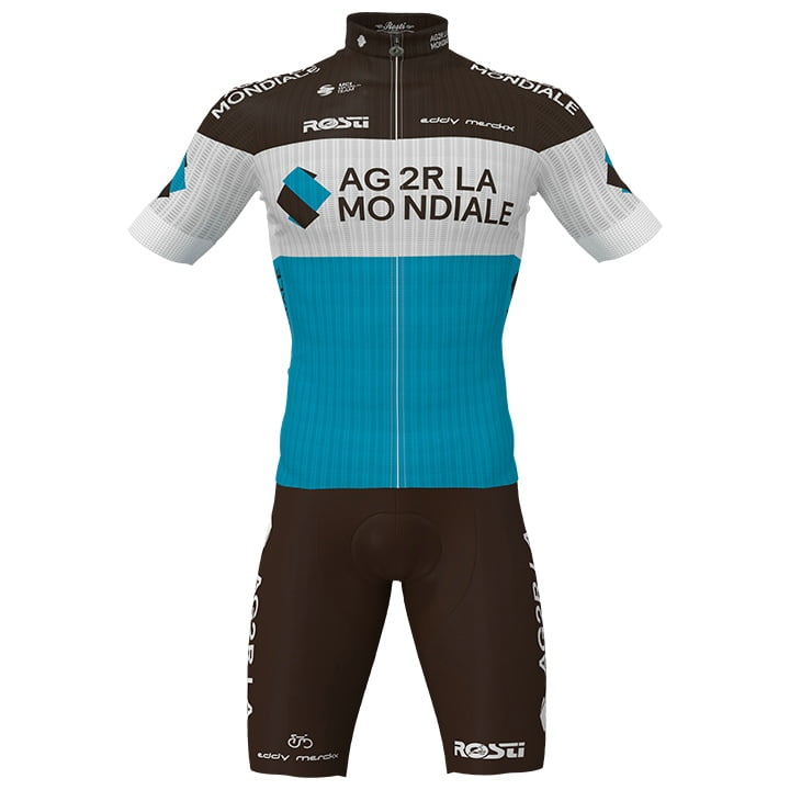AG2R LA MONDIALE Pro Race 2020 Set (fietsshirt + fietsbroek), voor heren, Fietsk