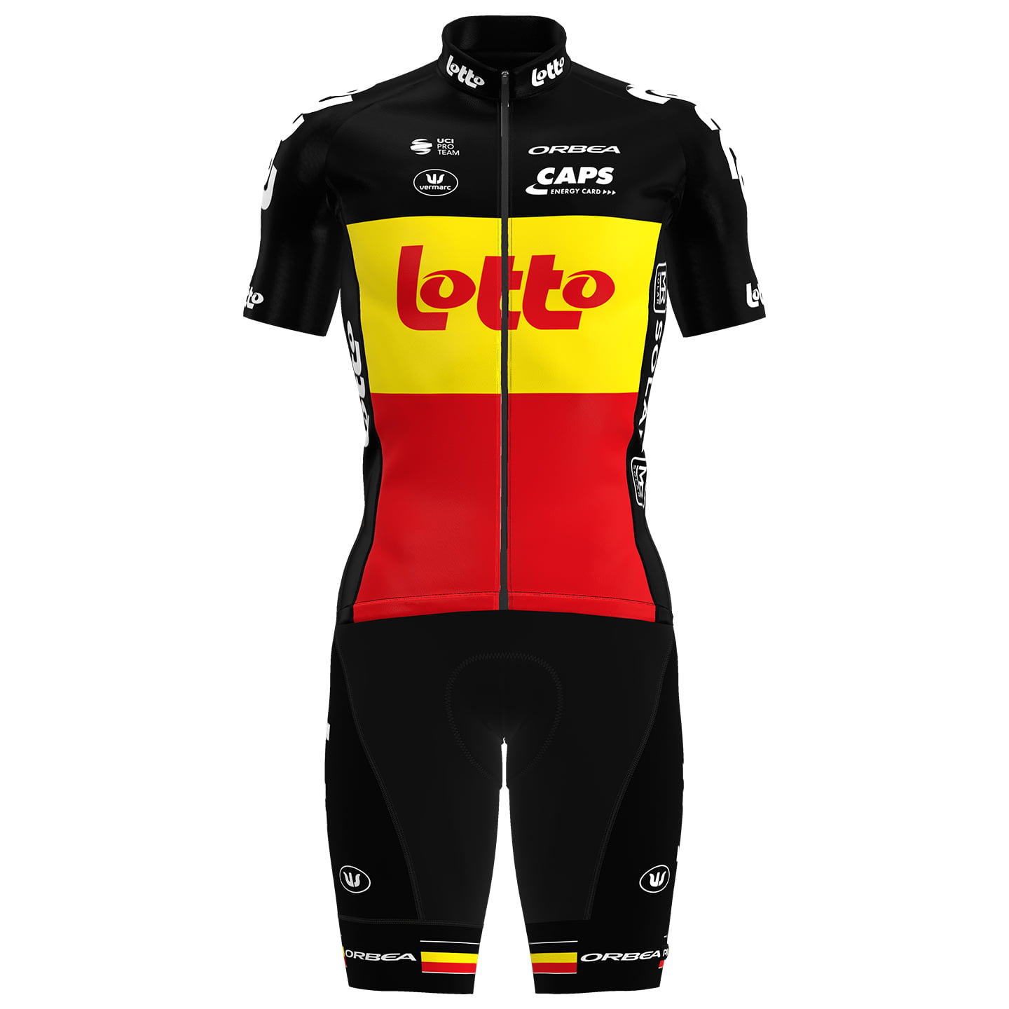 LOTTO BELGISCHE KAMPIOEN 2025 Set (fietsshirt + fietsbroek) set (2 artikelen),