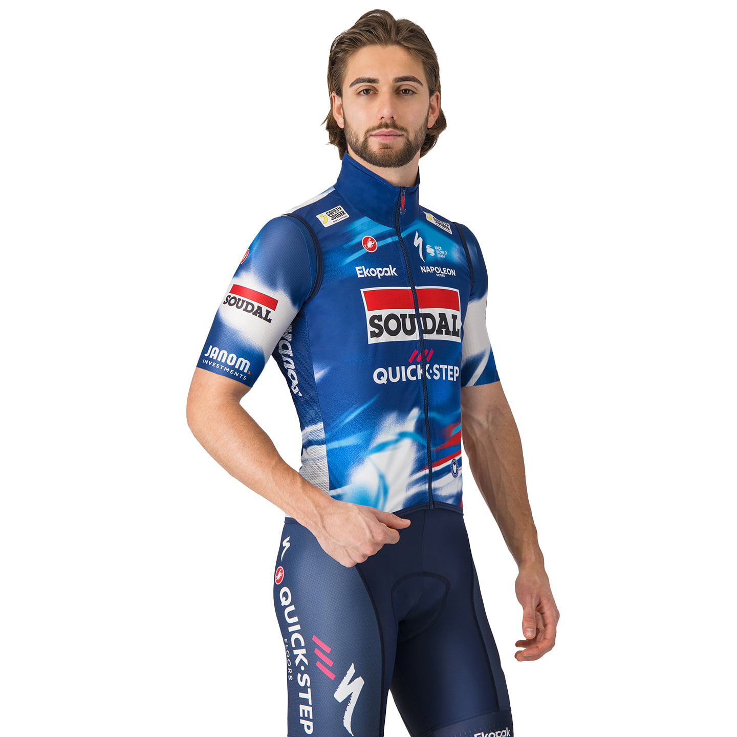 SOUDAL-QUICK-STEP 2025 windvest, voor heren, Maat 2XL, Wielrenvest,
