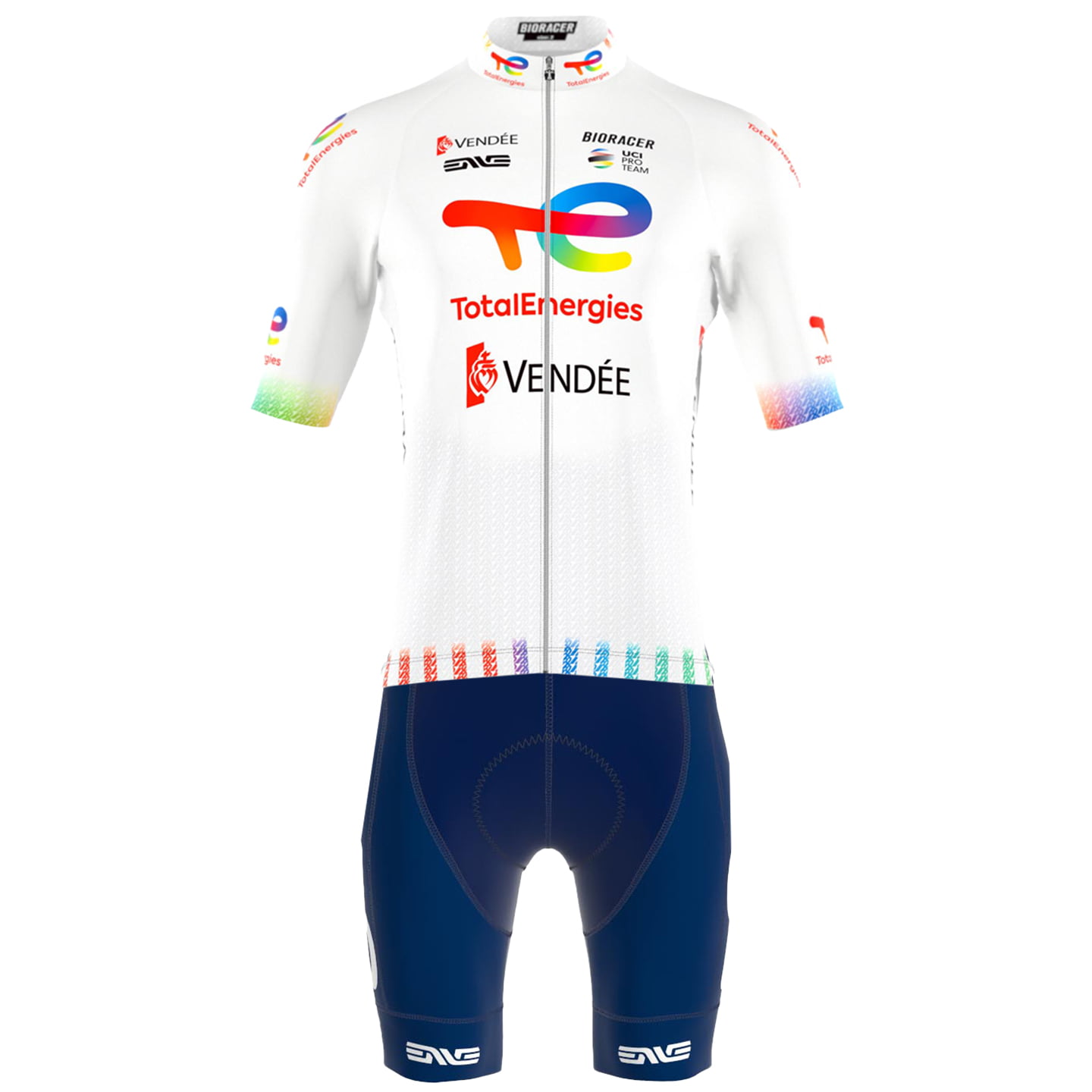 TEAM TOTALENERGIES 2025 Set (fietsshirt + fietsbroek) set (2 artikelen), voor