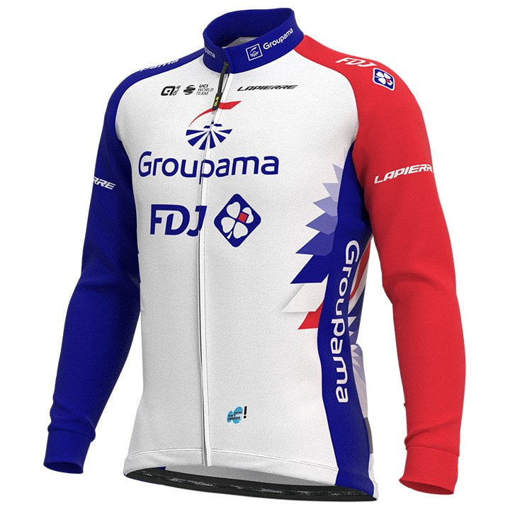 GROUPAMA FDJ 2021 Long Sleeve Jersey, for men, size S, Cycling jersey, Cycling clothing