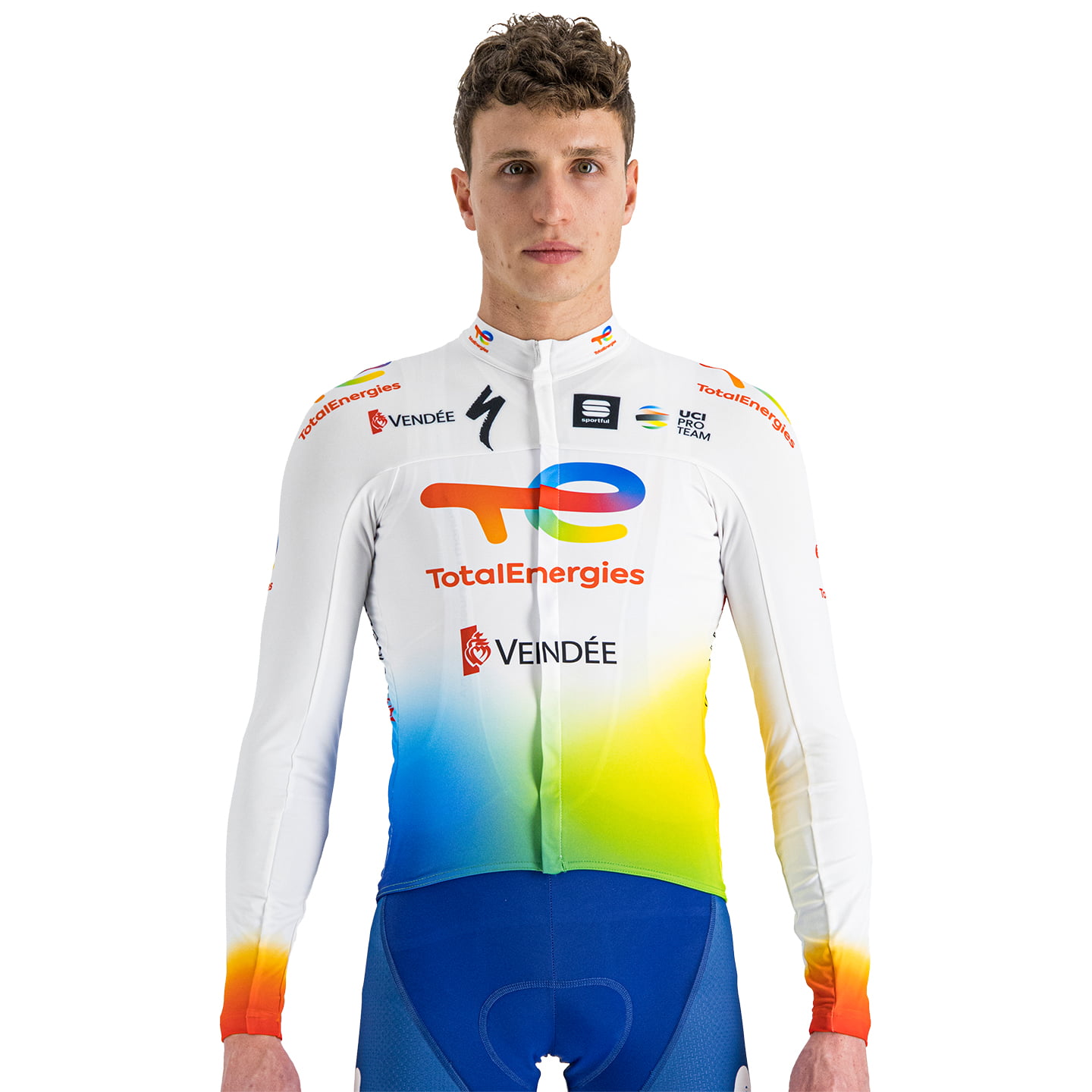TEAM TOTALENERGIES Pro Race 2023 Long Sleeve Jersey, for men, size S, Cycling jersey, Cycling clothing