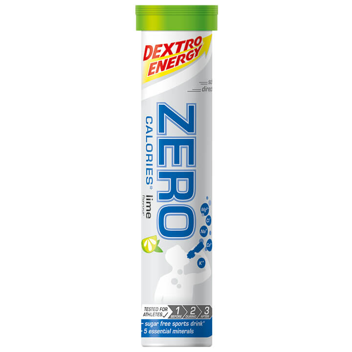 DEXTRO ENERGY Zero Calories Effervescent Tablets Lime, Power drink, Sports food