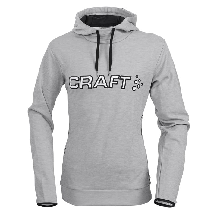 CRAFT Logo Hoody, grey mix-black hoody, voor heren, Maat 2XL, MTB shirt, MTB kle