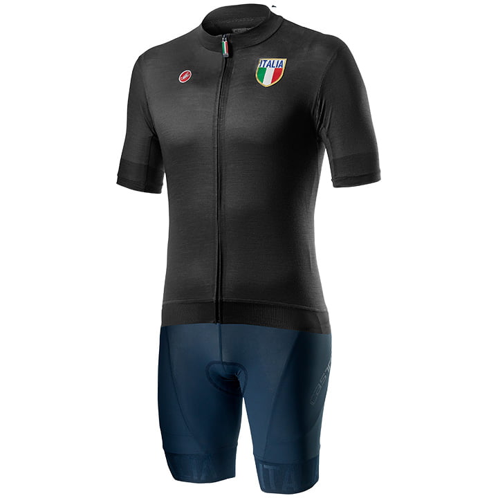 Italië NATIONAL TEAM 2021 Set (fietsshirt + fietsbroek) set (2 artikelen), voor