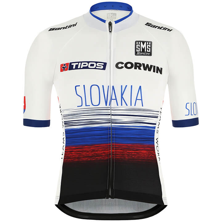 SLOVAKIA NATIONAL TEAM Short Sleeve Jersey 2019, for men, size XL, Bike Jersey, Cycle gear