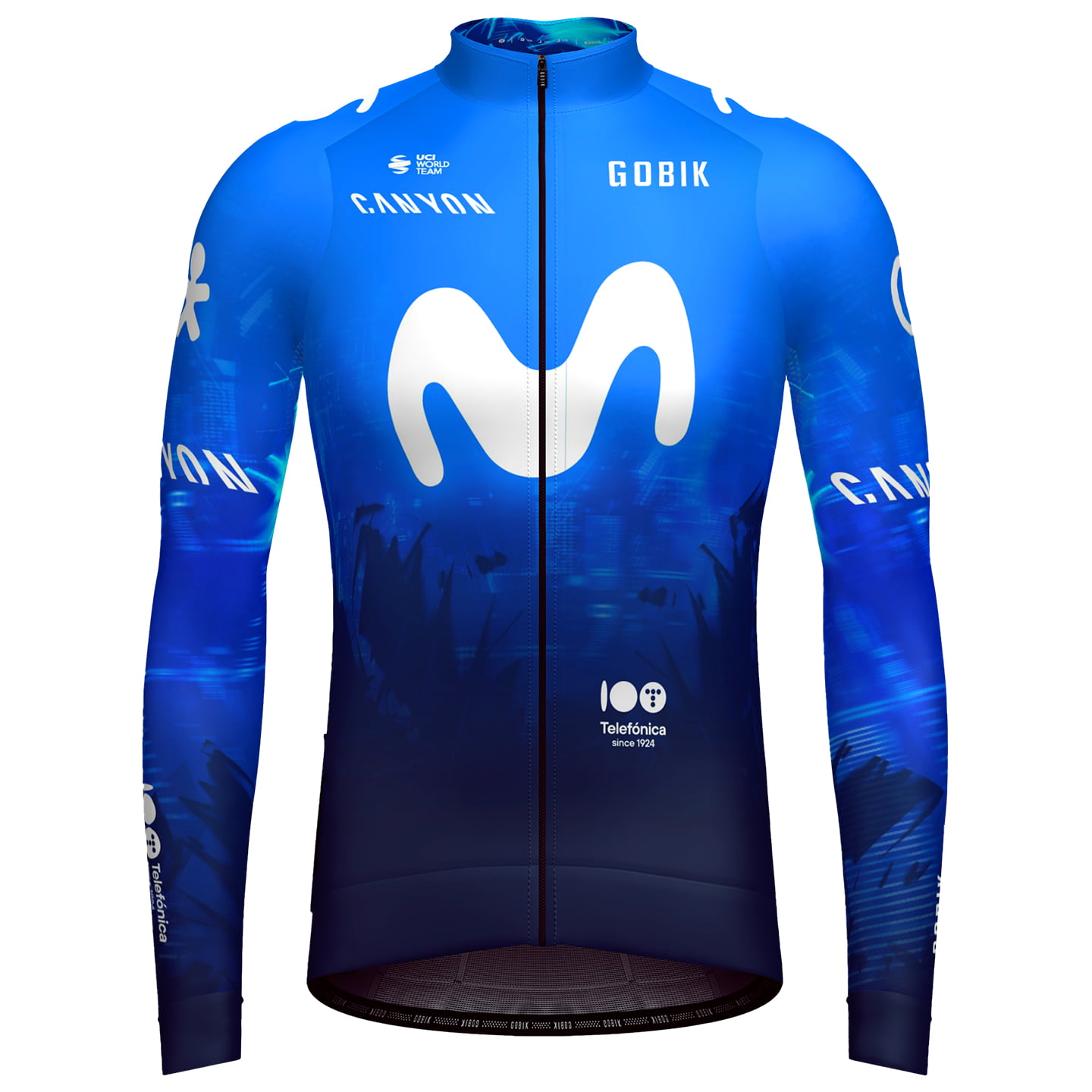 MOVISTAR TEAM Race 2024 Long Sleeve Jersey, for men, size S, Cycling jersey, Cycling clothing