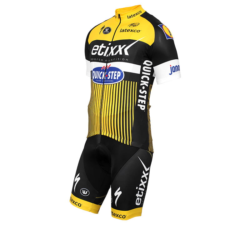 ETIXX-QUICK STEP TDF Edition gelb Set (cycling jersey + cycling shorts), for men, Cycling clothing