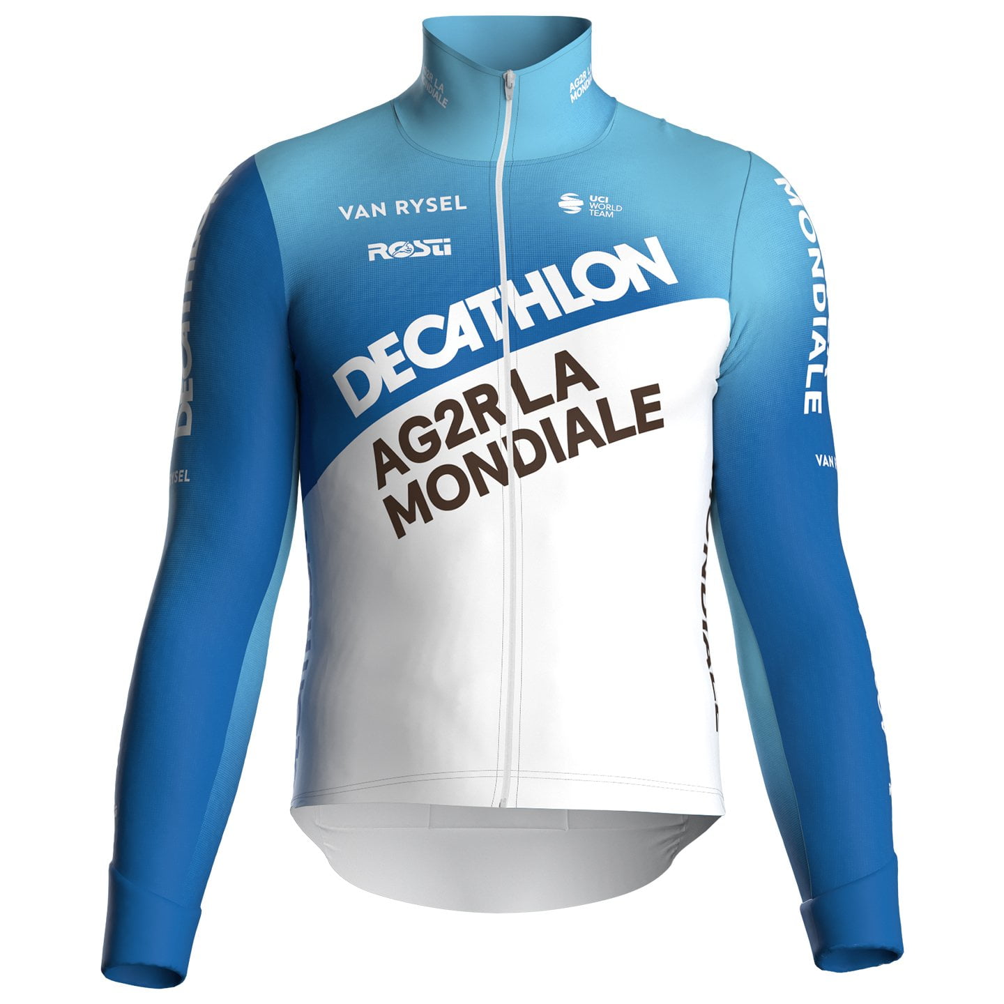 DECATHLON AG2R LA MONDIALE 2024 Thermal Jacket, for men, size L, Cycle jacket, Cycle gear