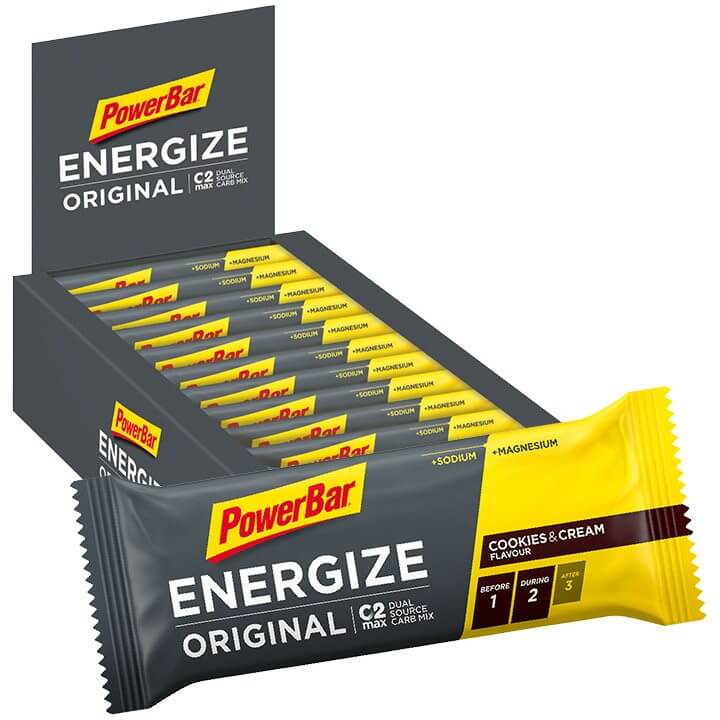 POWERBAR Energize Original Cookies & Cream 25 stuks/doos reep, Energierepen, Pre