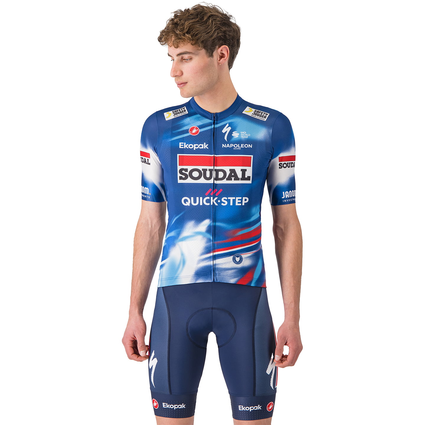 SOUDAL QUICK-STEP 2025 Set (fietsshirt + fietsbroek) set (2 artikelen), voor