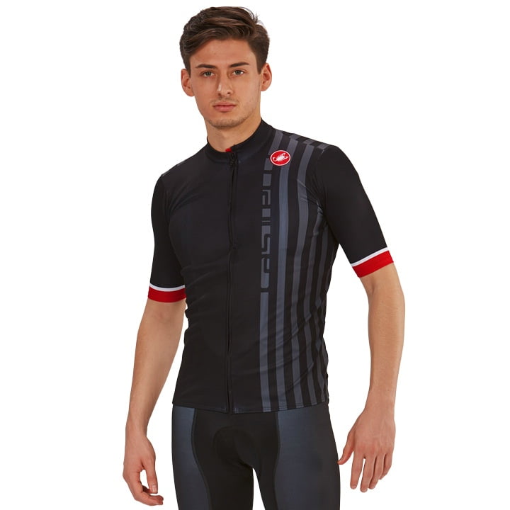 CASTELLI Shirt met korte mouwen Podio Doppio zwart fietsshirt met korte mouwen,