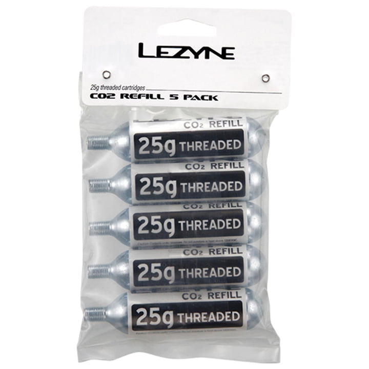LEZYNE Replacement CO2 Cartridge 25 g, 5 pieces, Bike pump, Bike accessories