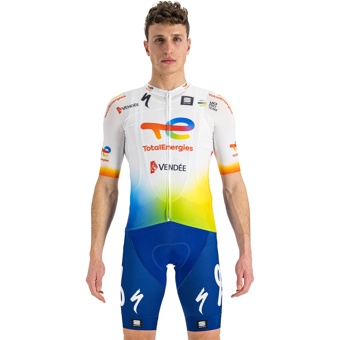 TEAM TOTALENERGIES 2023 Set (cycling jersey + cycling shorts) Set (2 pieces), for men, Cycling clothing