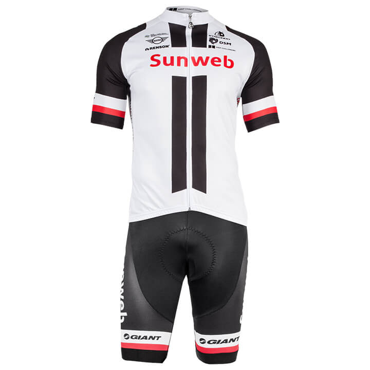 TEAM SUNWEB Performance 2018 Set (fietsshirt + fietsbroek), voor heren, Fietskle