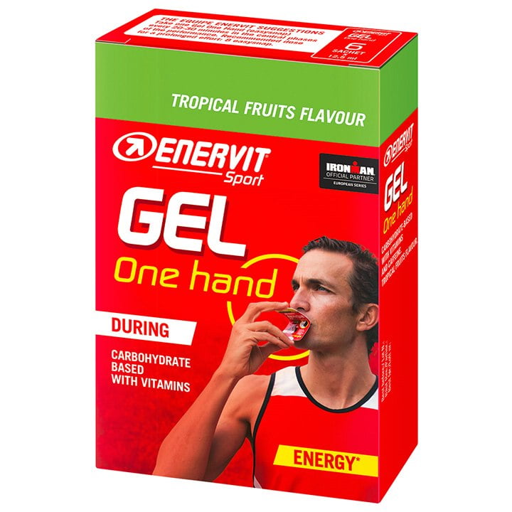 ENERVIT Sport One Hand Gel Tropical 6 zakjes/doos, Sportgel, Prestatievoeding