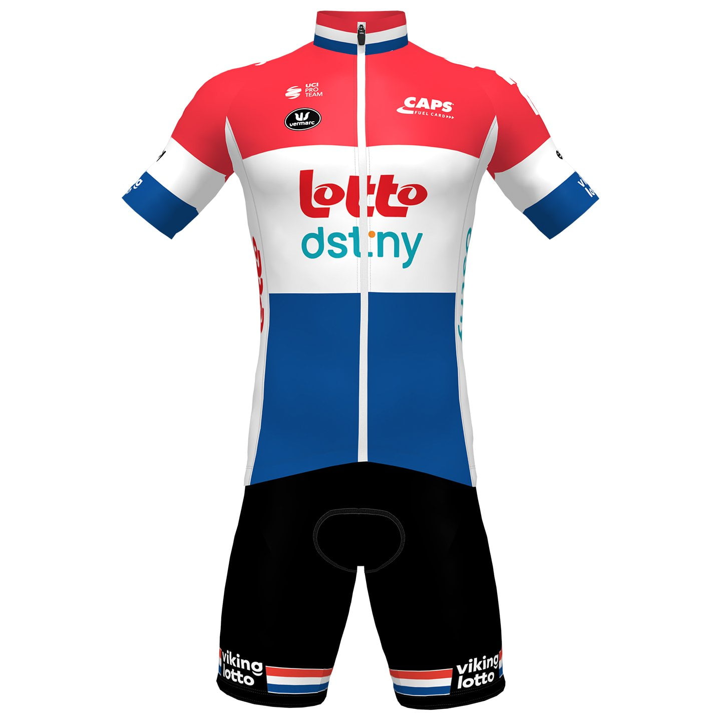 LOTTO DSTNY Dutch Champion 2023 Set (cycling jersey + cycling shorts) Set (2 pieces), for men, Cycling clothing