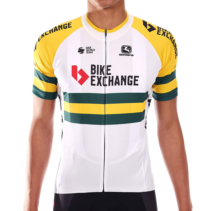TEAM BikeExchange Short Sleeve Jersey Australian Champion 2021, for men, size 2XL, Cycle shirt, Bike gear