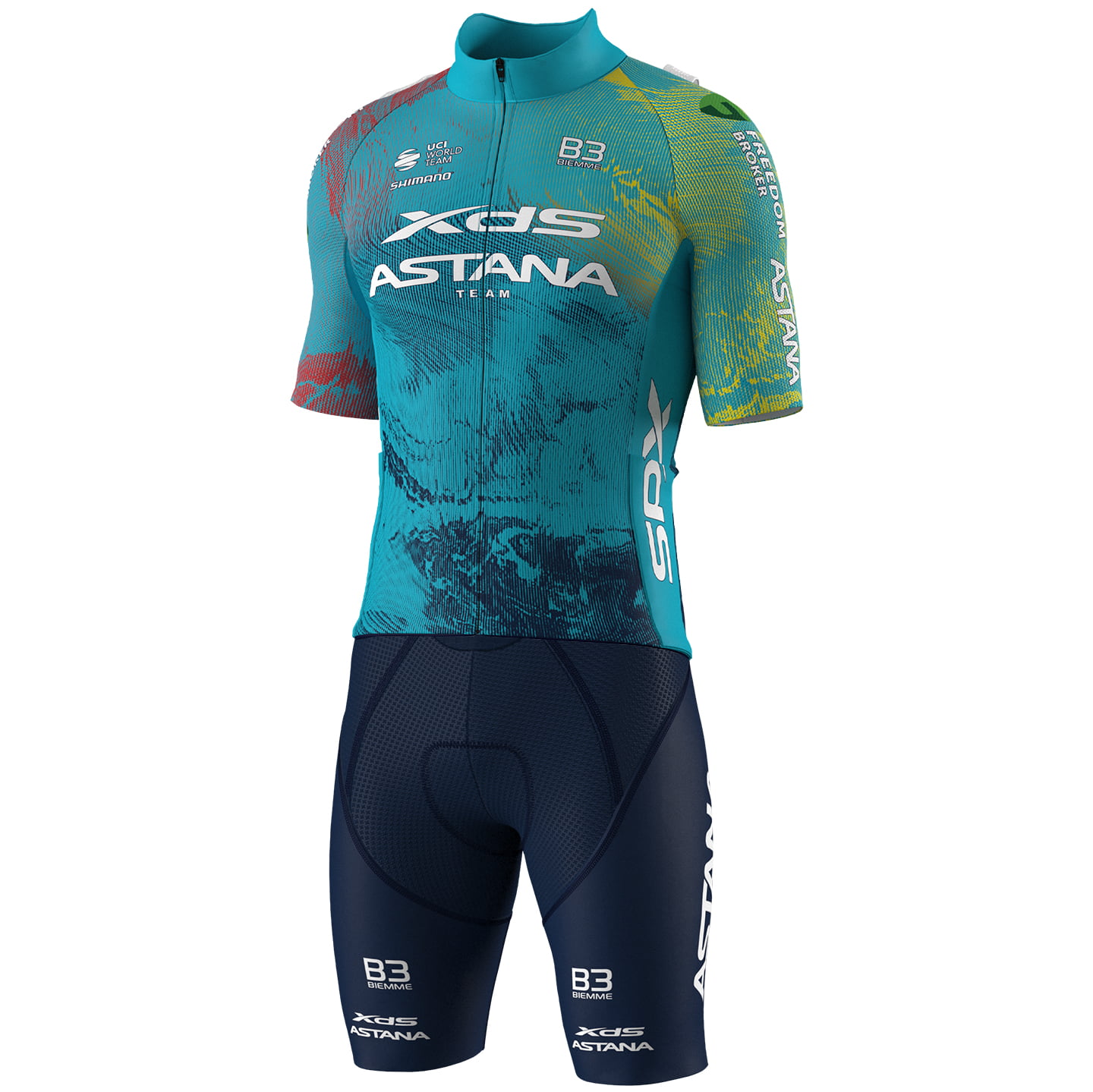 XDS ASTANA 2025 Set (fietsshirt + fietsbroek) set (2 artikelen), voor heren,