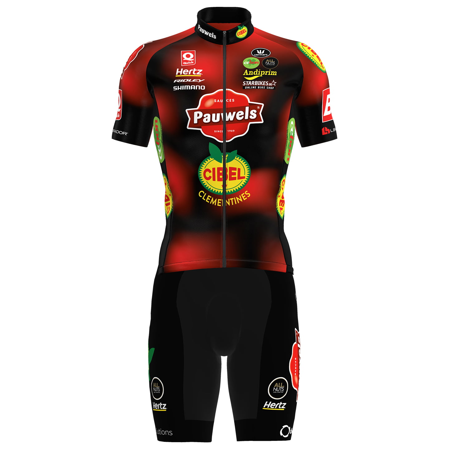PAUWELS SAUZEN CIBEL CLEMENTINES 2025 Set (fietsshirt + fietsbroek) set (2