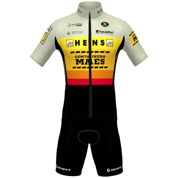GROUP HENS-MAES CONTAINERS 2021 Set (fietsshirt + fietsbroek), voor heren, Fiets