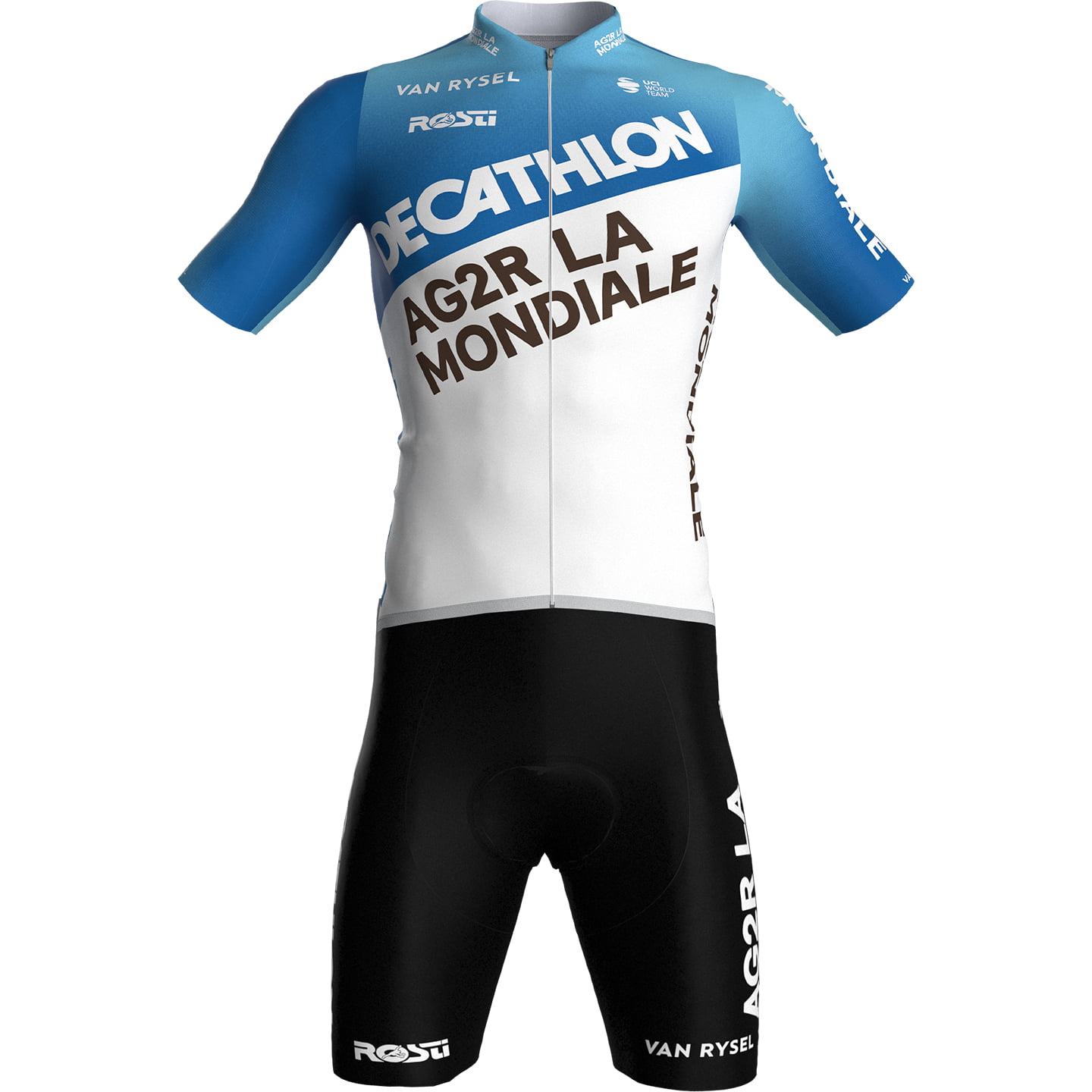 DECATHLON AG2R LA MONDIALE Race 2024 Set (cycling jersey + cycling shorts) Set (2 pieces), for men, Cycling clothing