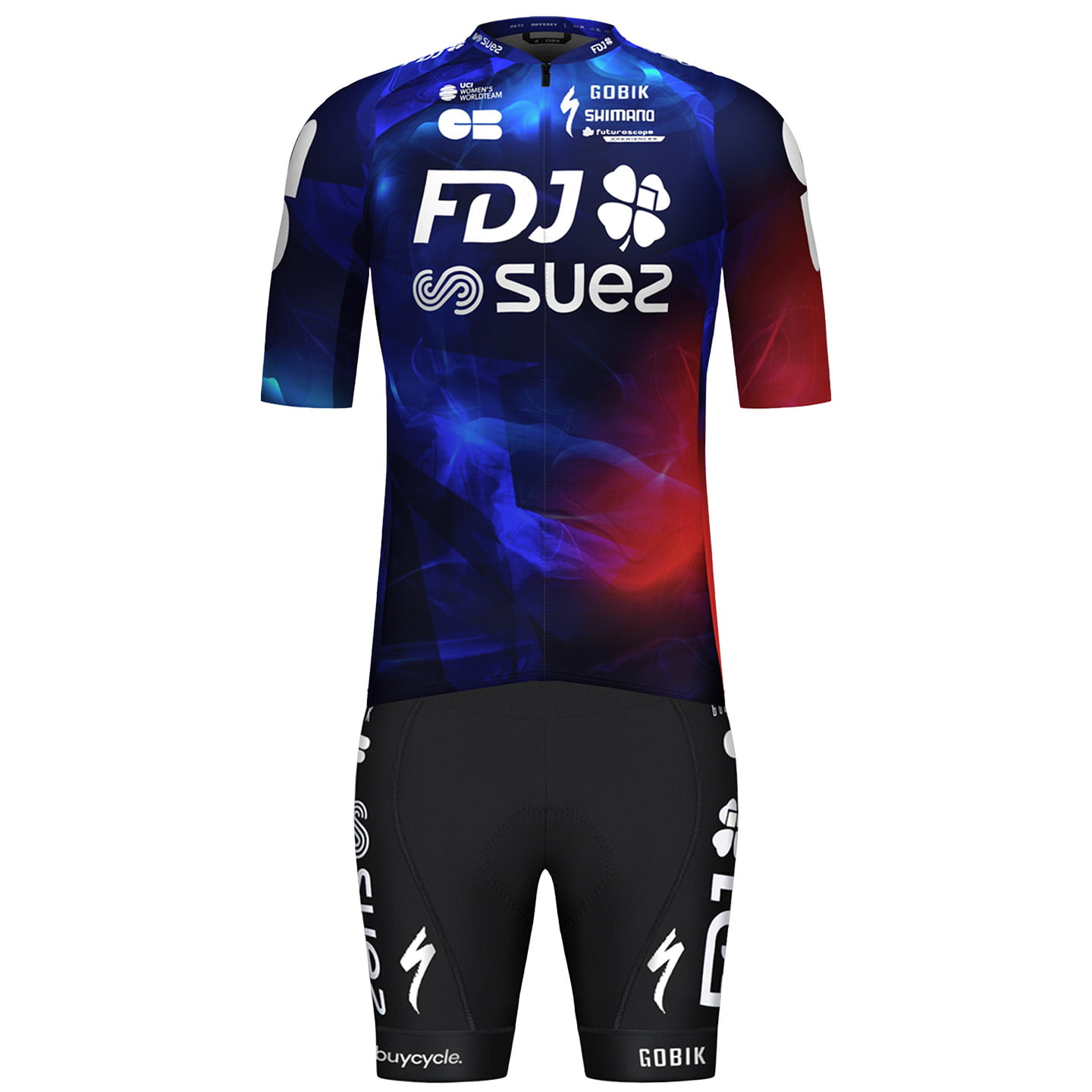 FDJ-SUEZ 2025 Dames set (fietsshirt + fietsbroek) dames set (2 artikelen)