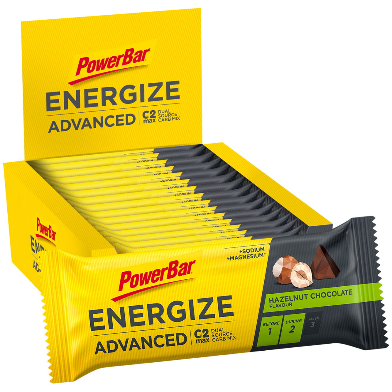 Barre énergétique Energize Advanced Choco Hazelnut 15 pièces/carton