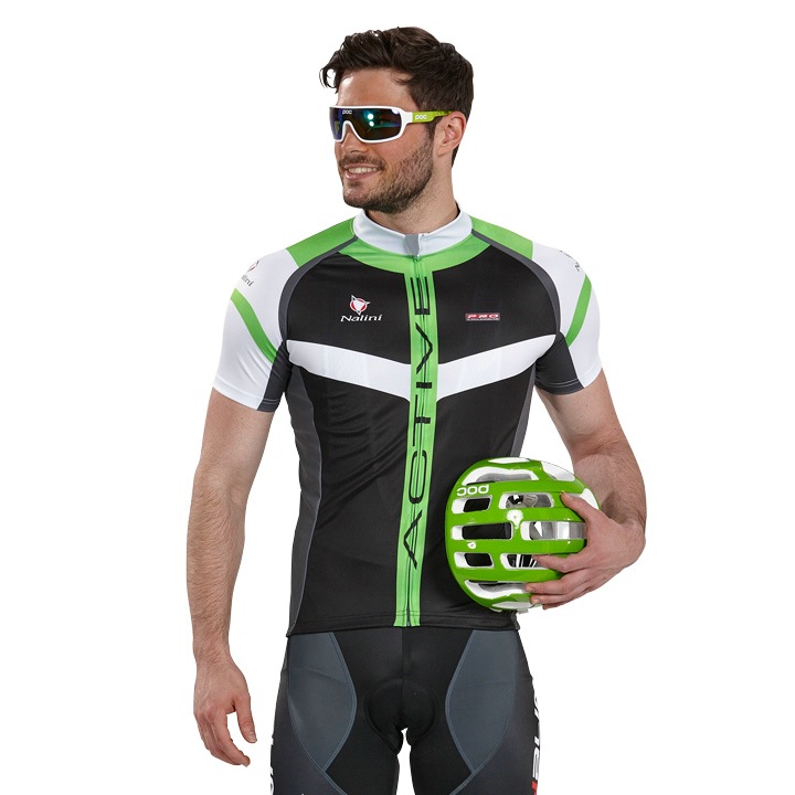 NALINI PRO shirt met korte mouwen Rigel zwart-neon groen fietsshirt met korte mo