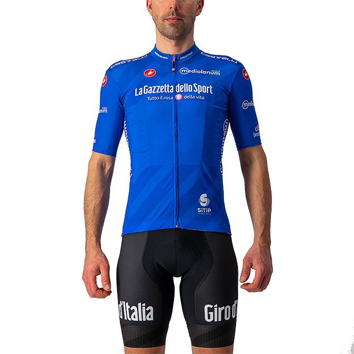 GIRO D'ITALIA Maglia Azzurra 2021 Set (fietsshirt + fietsbroek), voor heren, Fie