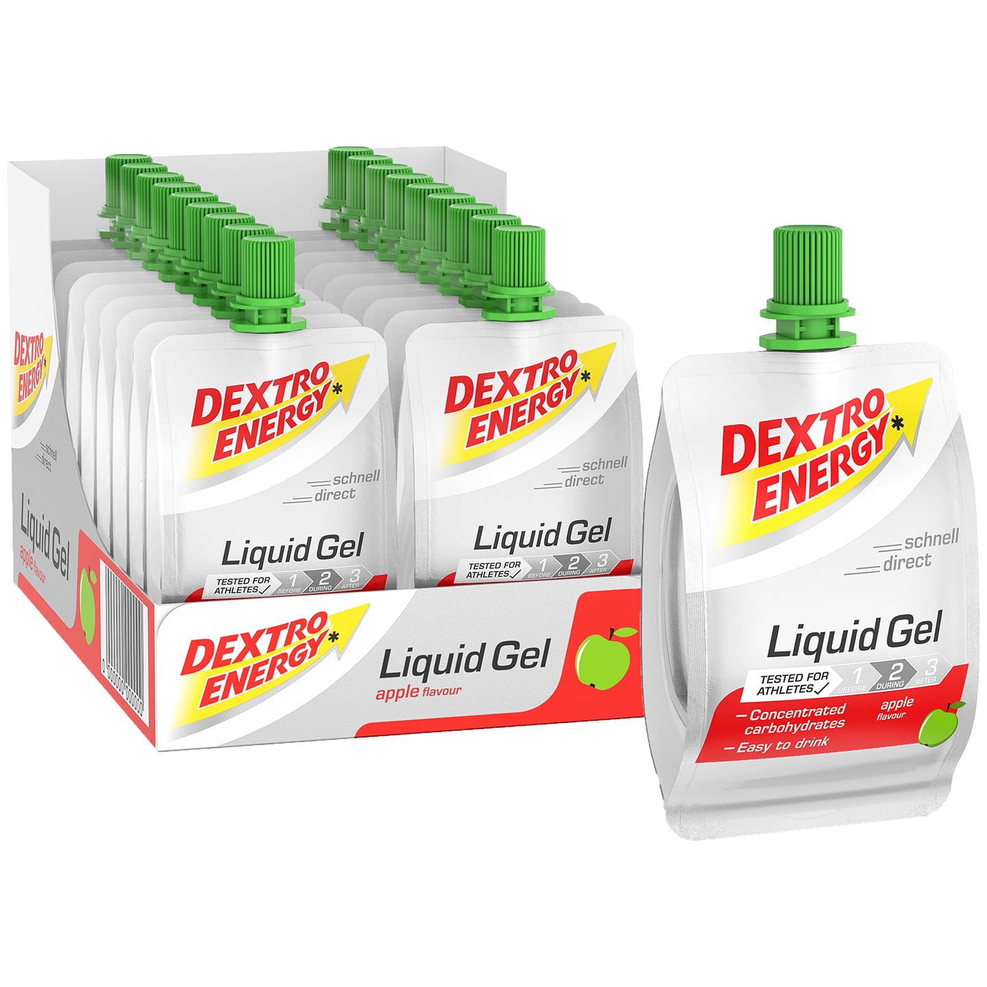 DEXTRO ENERGY Liquid Gel Apple 18 Sachets per Box, Sports food