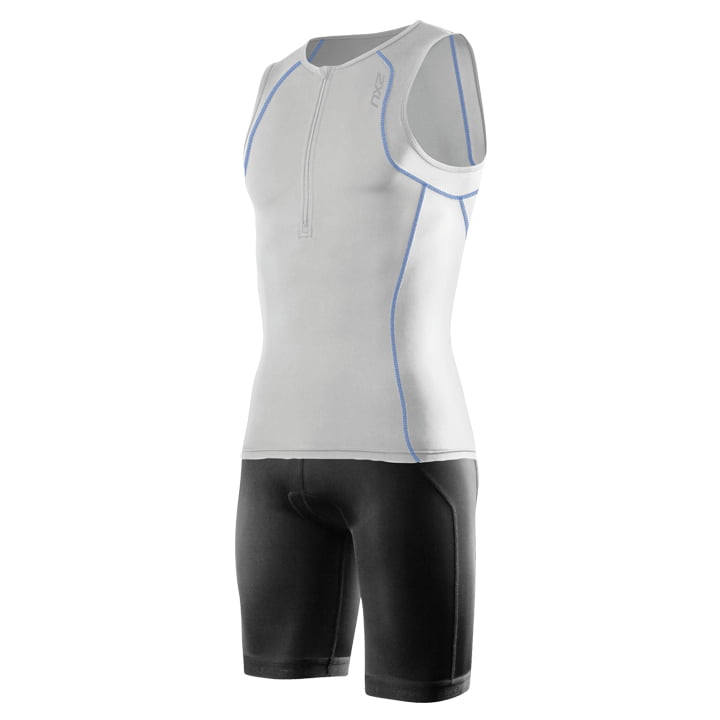 2XU Tri G 2 Active weiß-blau Set (fietsshirt + fietsbroek) set (2 artikelen), vo