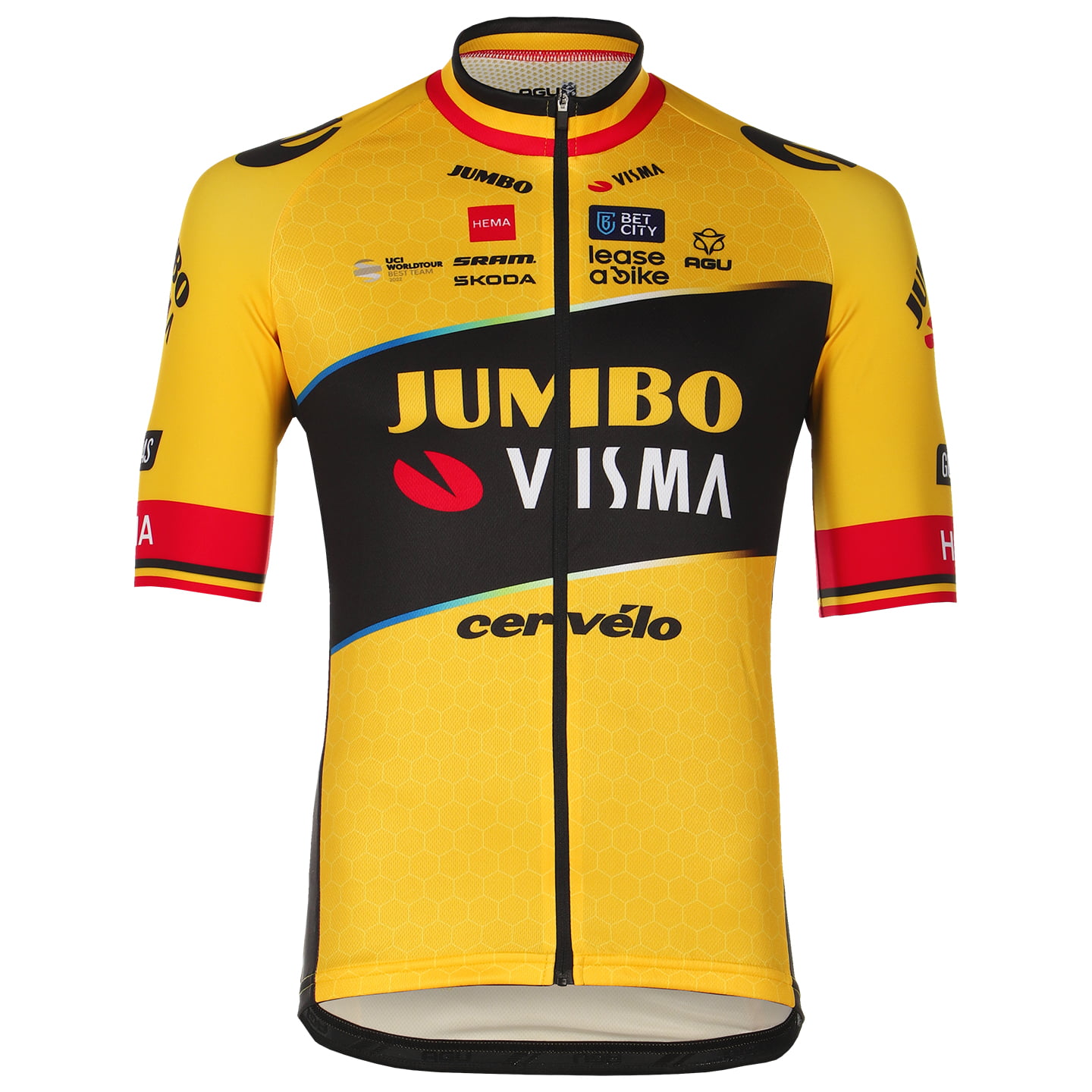 TEAM JUMBO-VISMA Wout van Aert 2023 Short Sleeve Jersey, for men, size 2XL, Cycle shirt, Bike gear