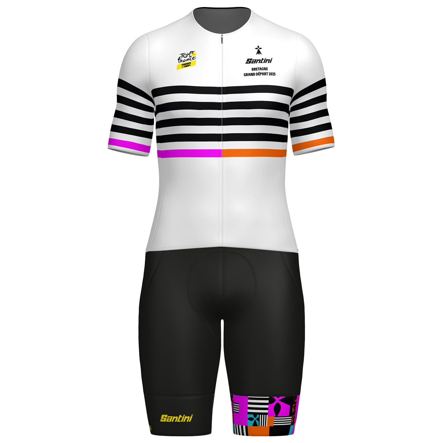 TOUR DE FRANCE Bretagne 2025 Set (fietsshirt + fietsbroek) set (2 artikelen),